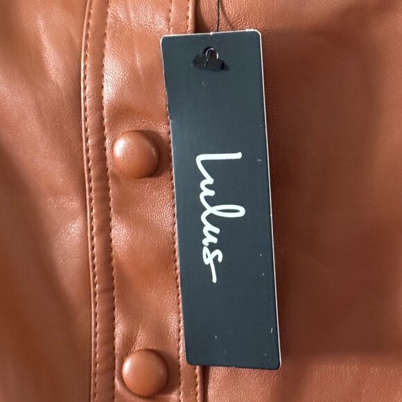 New Lulus Most Fab Clay Vegan Leather Mini Skirt Size S Small - Picture 8 of 16